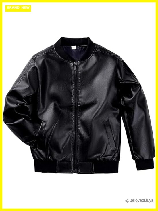 Other - Boys Faux Motorcycle PU Leather Jacket Toddler Kids